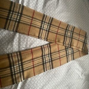 Burberry Tan and Red Checkered Scarf